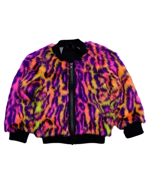 Made to Order - Jungle Boogie Bomber Jacket by Raising Ravers - Leopard Print, Ages 2-12