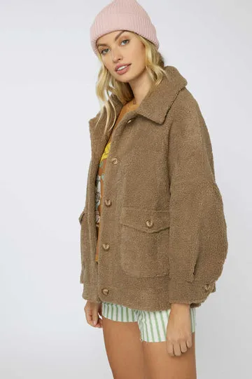 MAKENNA SOLID SHERPA JACKET WOMEN'S