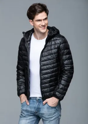 Man Winter Autumn Jacket 90% White Duck Down Jackets Men Hooded Ultra Light Down Jackets Warm Outwear Coat Parkas Outdoors