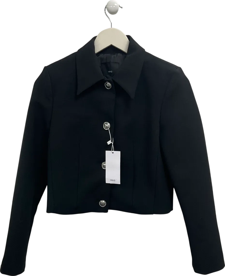 MANGO Black Doris Collared Jacket UK XS