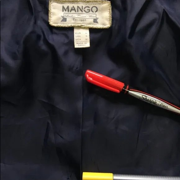 Mango Women's  ‘Cobi’ Colorblock Leather Bomber Jacket Small