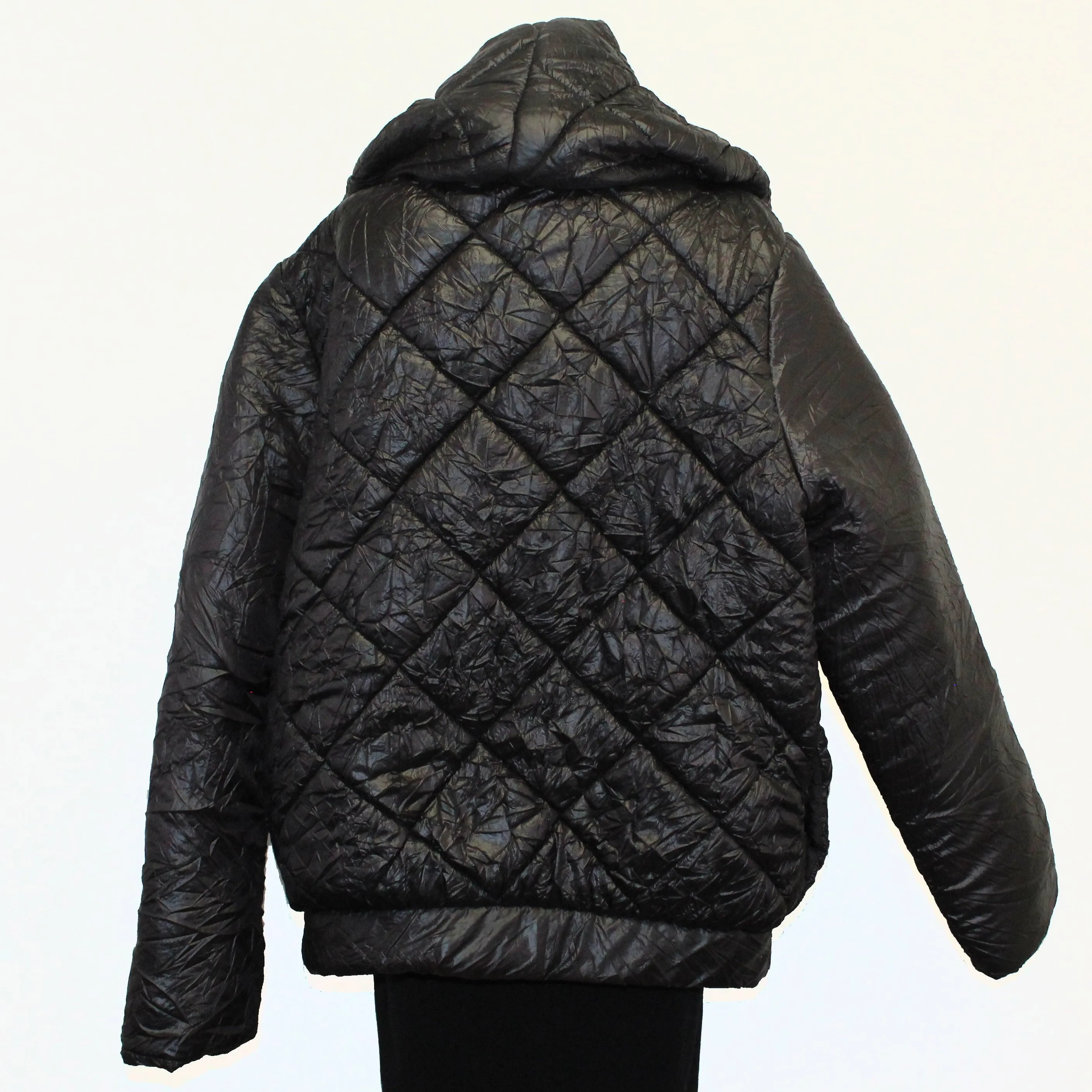 Mara Gibbucci Jacket, Quilted With Hood, Black XL