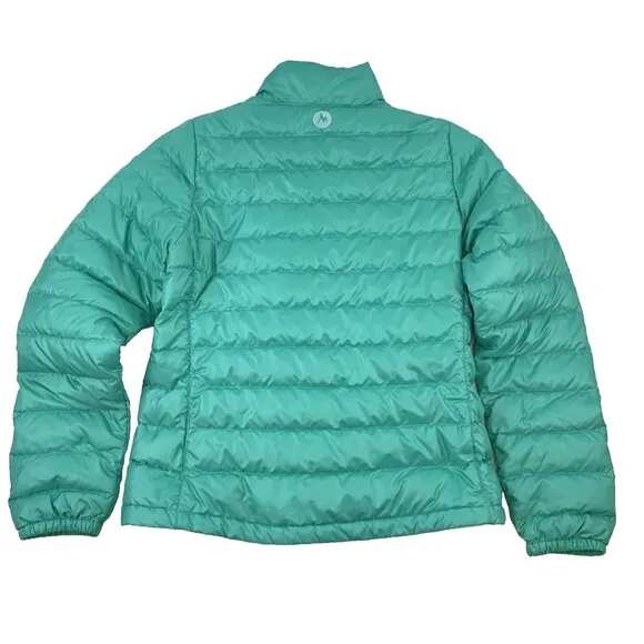 Marmot 700 Fill Down Puffer Jacket Green Teal Quilted Lightweight Womens Small