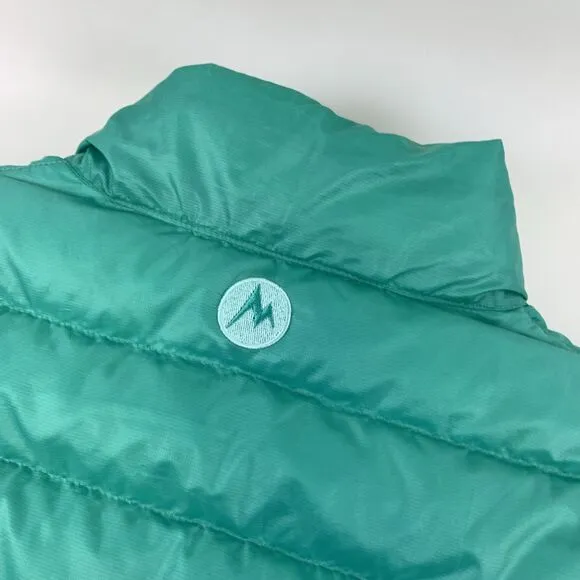 Marmot 700 Fill Down Puffer Jacket Green Teal Quilted Lightweight Womens Small