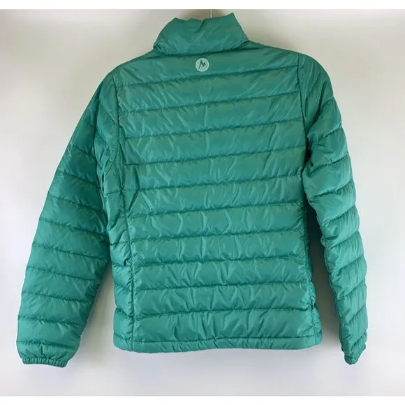 Marmot 700 Fill Down Puffer Jacket Green Teal Quilted Lightweight Womens Small