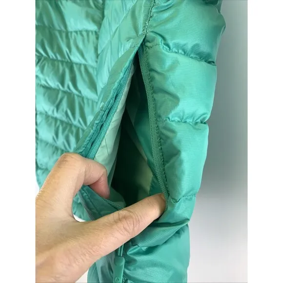 Marmot 700 Fill Down Puffer Jacket Green Teal Quilted Lightweight Womens Small