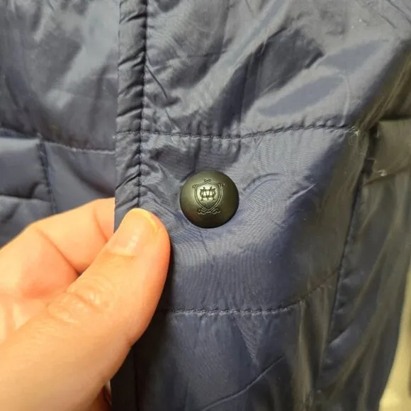 Massimo Dutti Navy Puffer Quilted Jacket