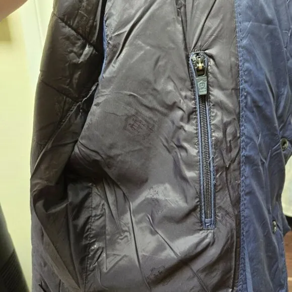 Massimo Dutti Navy Puffer Quilted Jacket