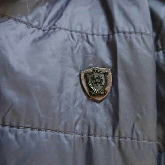 Massimo Dutti Navy Puffer Quilted Jacket