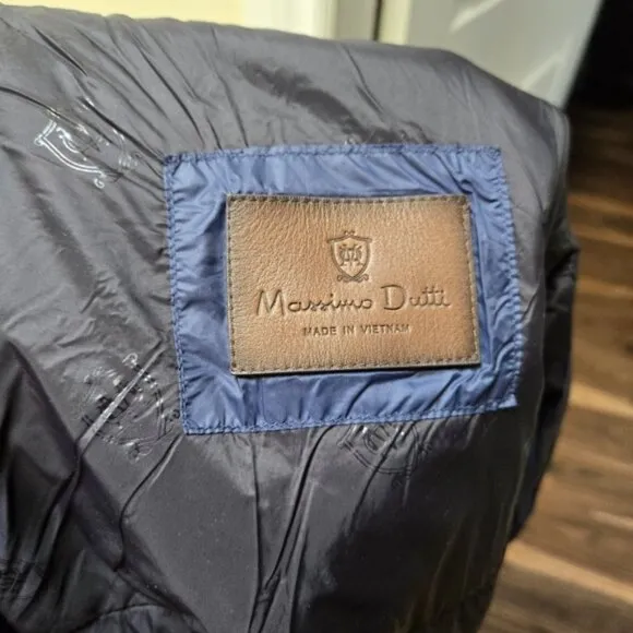 Massimo Dutti Navy Puffer Quilted Jacket
