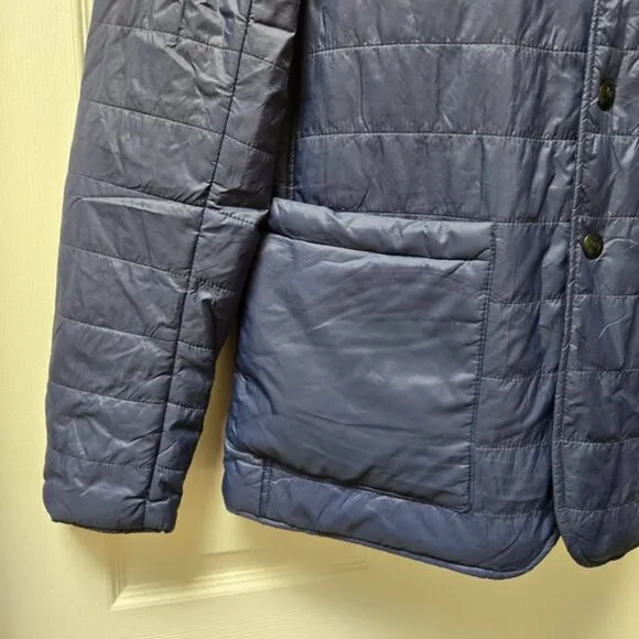 Massimo Dutti Navy Puffer Quilted Jacket