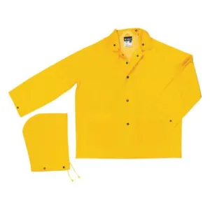 MCR Safety 200J Classic Series Detachable Hood Rain Jackets, Yellow, 16 in, 2X-Large, 200JX2