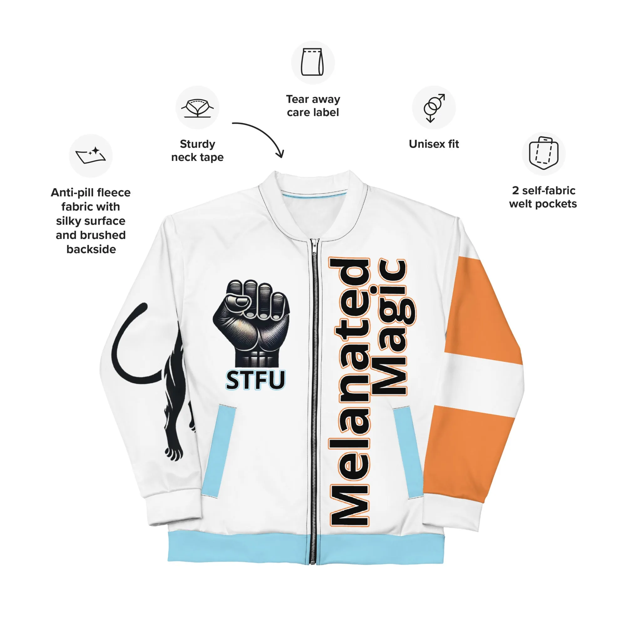 Melanated Magic Unisex Bomber Jacket - Female