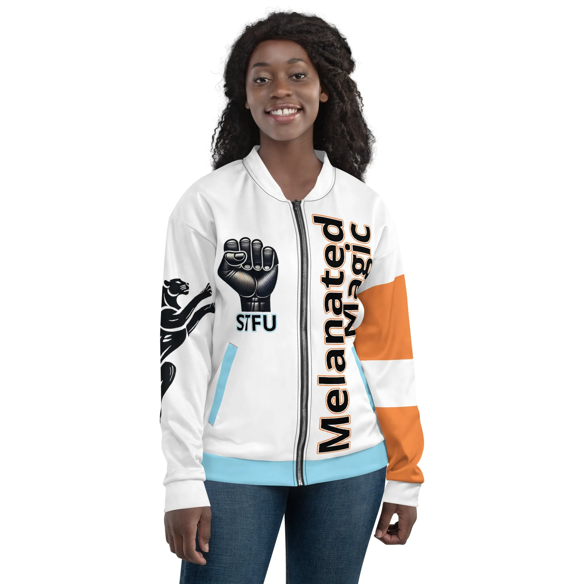 Melanated Magic Unisex Bomber Jacket - Female