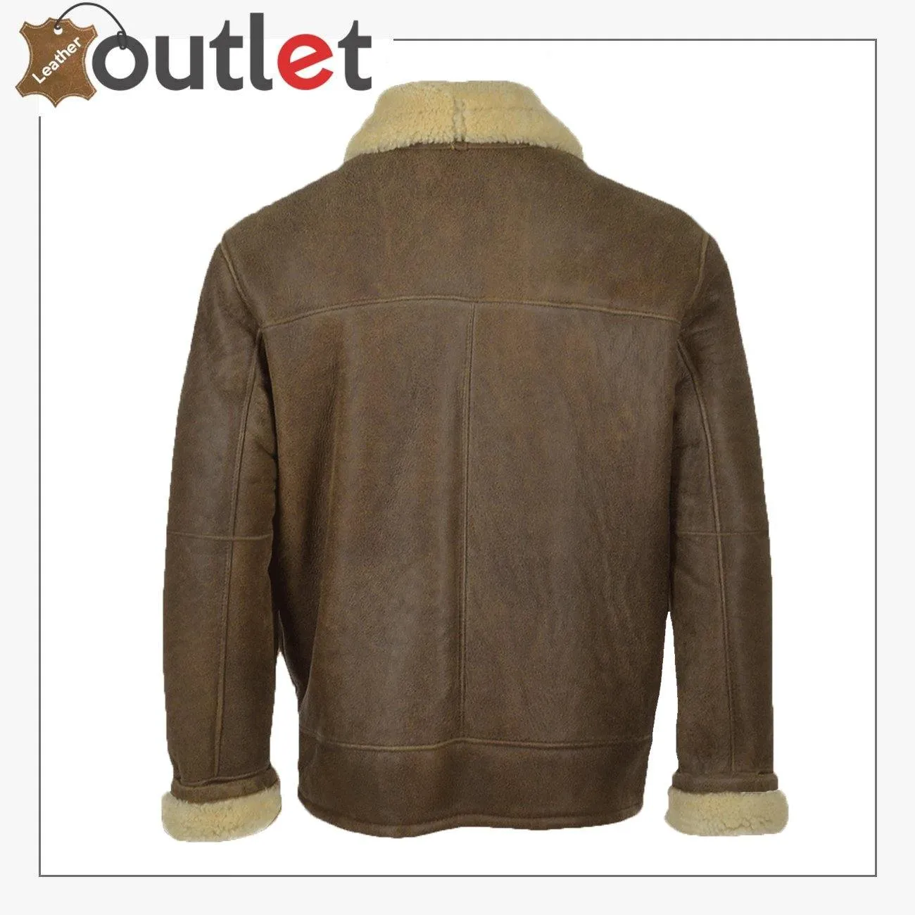 Men Brown Aviator Shearling Leather