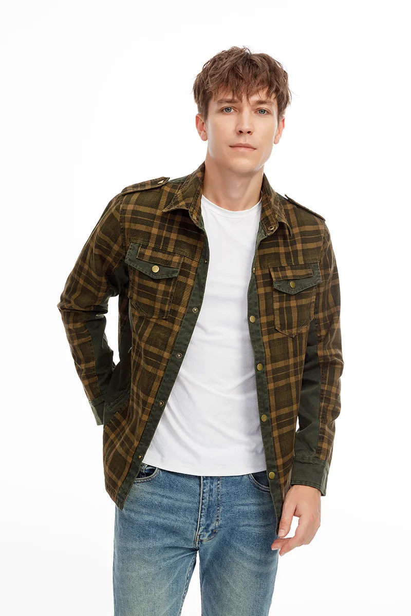 Men Plaid Jacket Casual Autumn Winter Jacket Men Slim Fit Jacket
