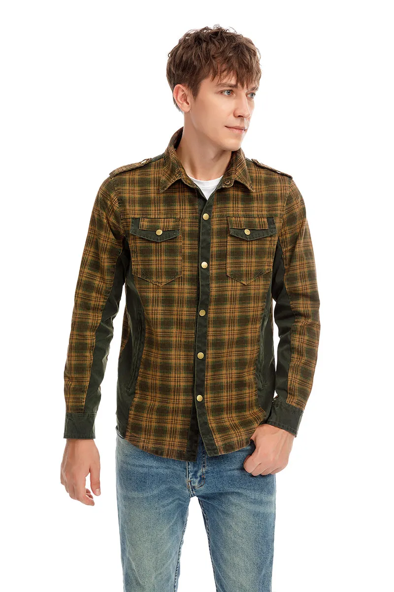 Men Plaid Jacket Casual Autumn Winter Jacket Men Slim Fit Jacket