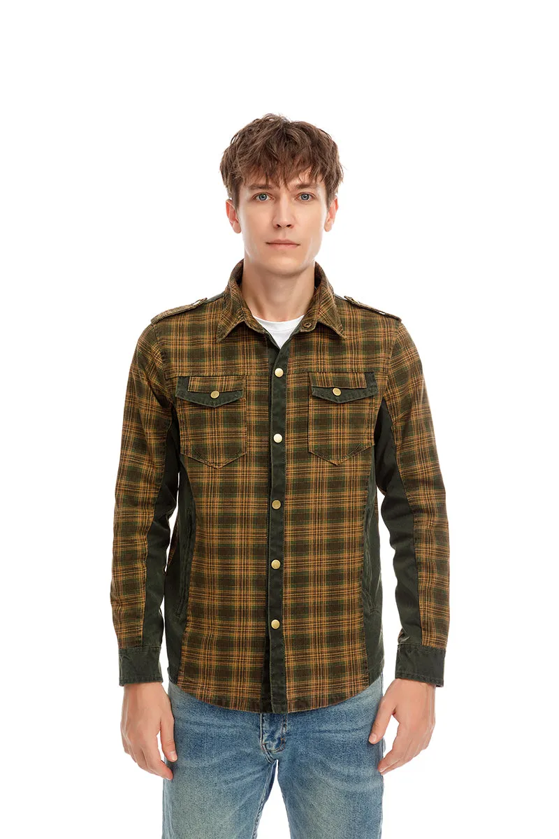 Men Plaid Jacket Casual Autumn Winter Jacket Men Slim Fit Jacket