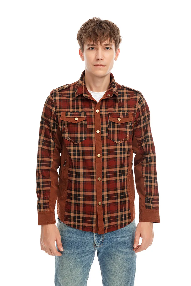 Men Plaid Jacket Casual Autumn Winter Jacket Men Slim Fit Jacket