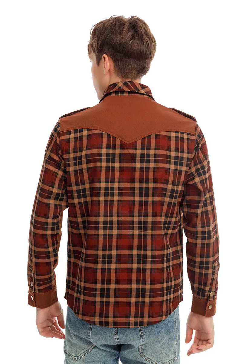 Men Plaid Jacket Casual Autumn Winter Jacket Men Slim Fit Jacket