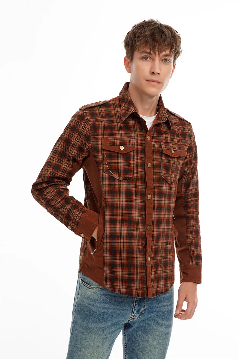 Men Plaid Jacket Casual Autumn Winter Jacket Men Slim Fit Jacket