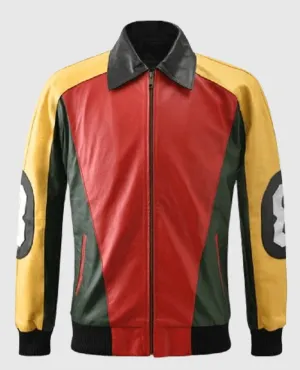 Men's 8 Ball Pool Bomber Leather Jacket