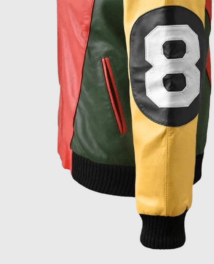 Men's 8 Ball Pool Bomber Leather Jacket