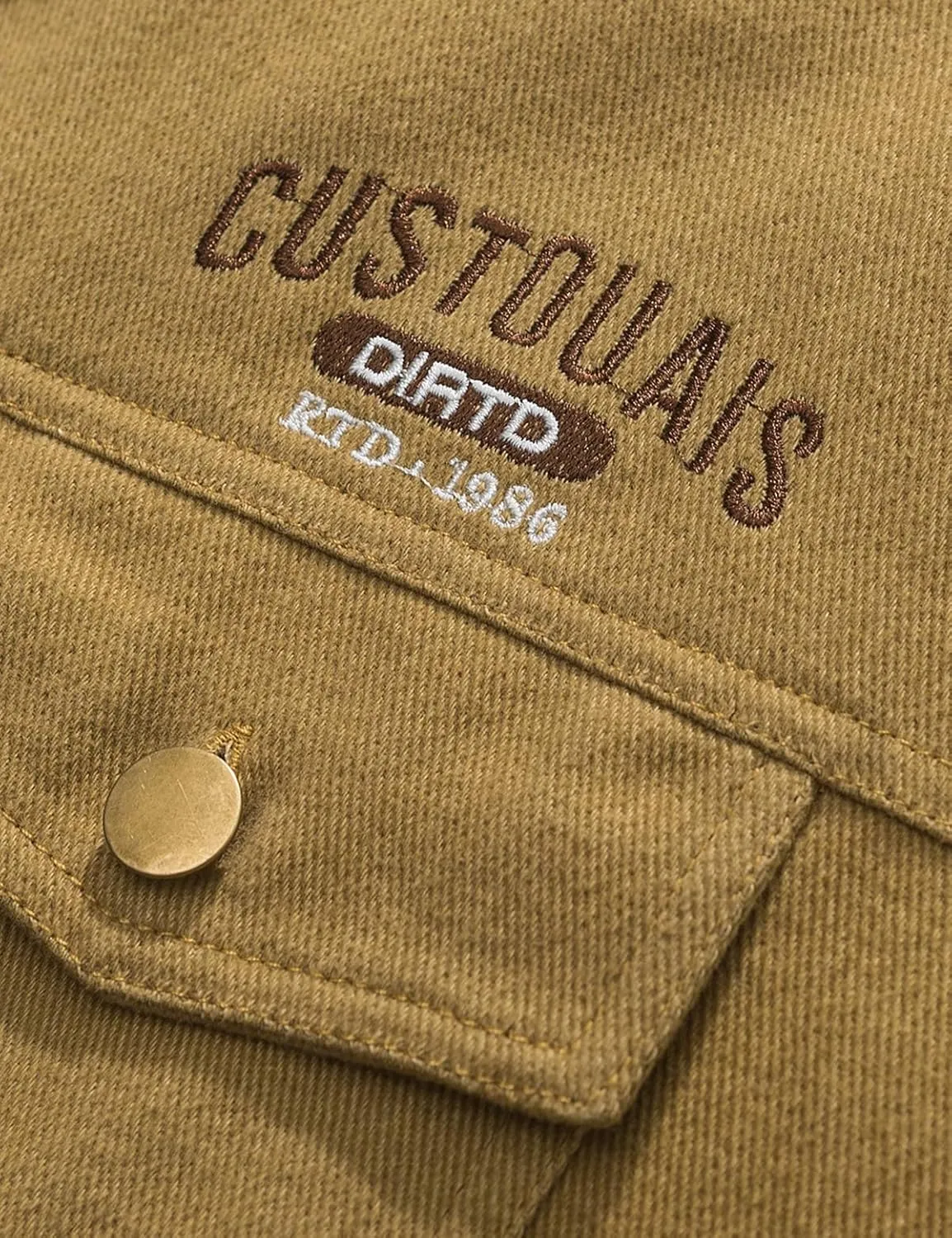 Men's Cotton Detroit Jackets Letter Graphic Button Down Color Block Cargo Jacket Unisex Coat