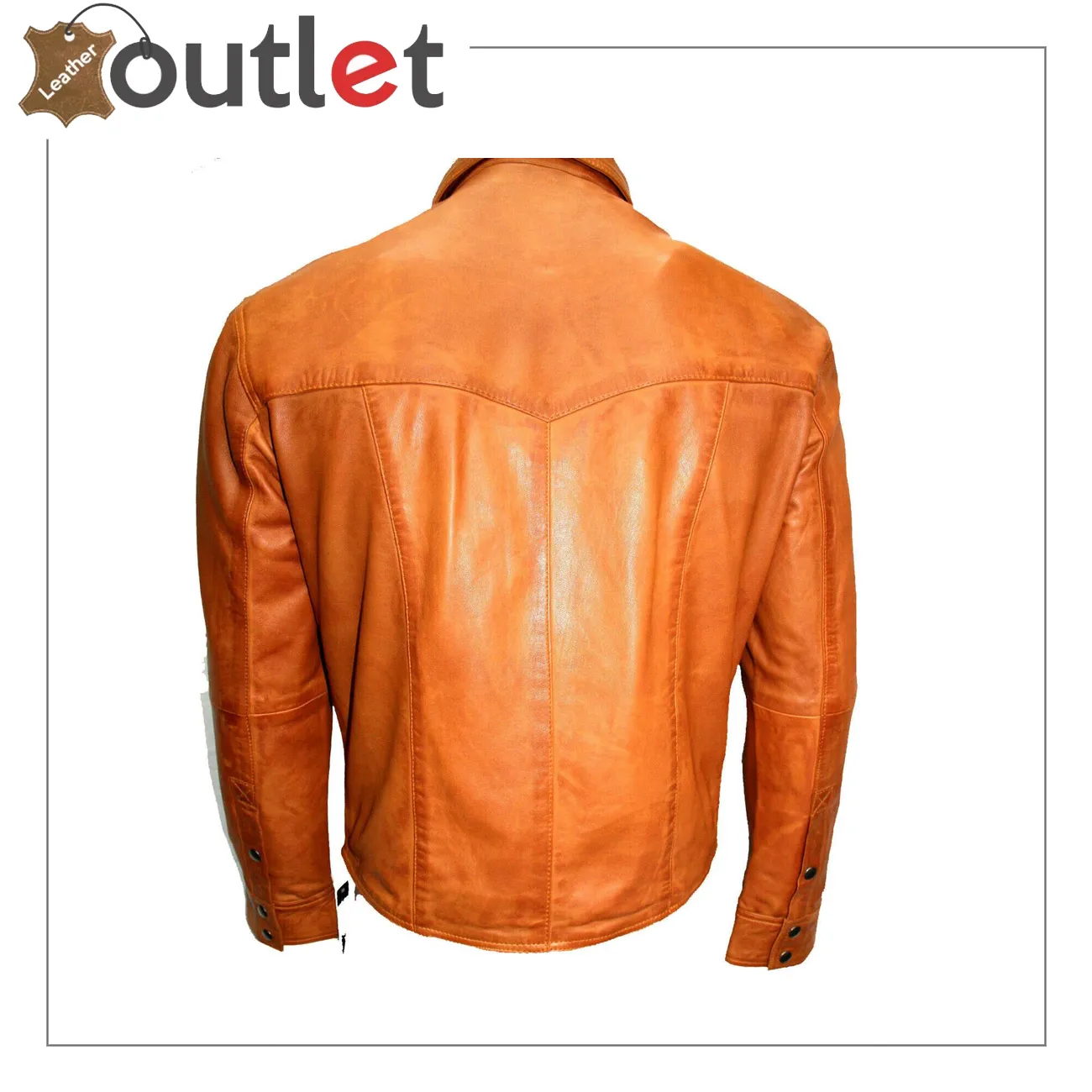 Men's Genuine Sheep Leather Shirt Brown Leather Shirt