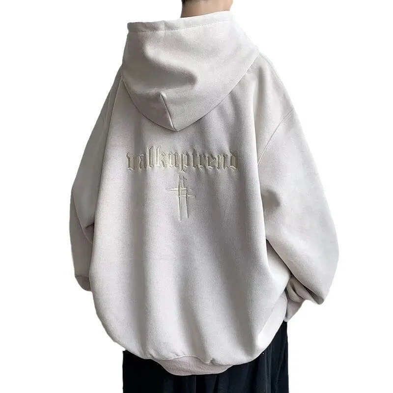 Men's Loose Fleece Hooded Jacket