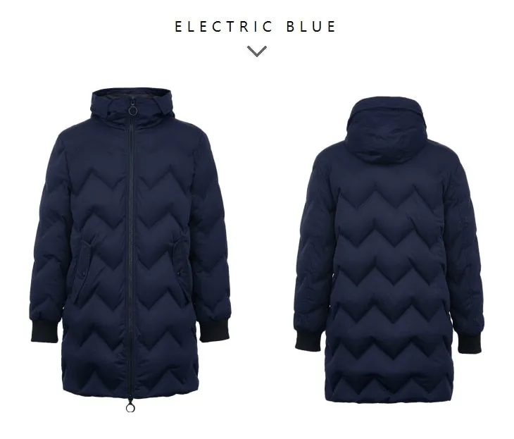 Men's Mid-length Hood Drawstring Mid-length Down Jacket