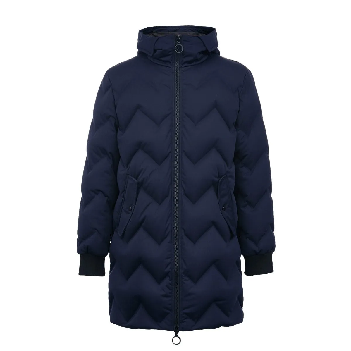 Men's Mid-length Hood Drawstring Mid-length Down Jacket