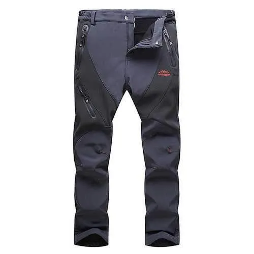 Mens Outdoor Pants Soft Shell Thicken Fluff Lining Waterproof Quick-dryingTrouser