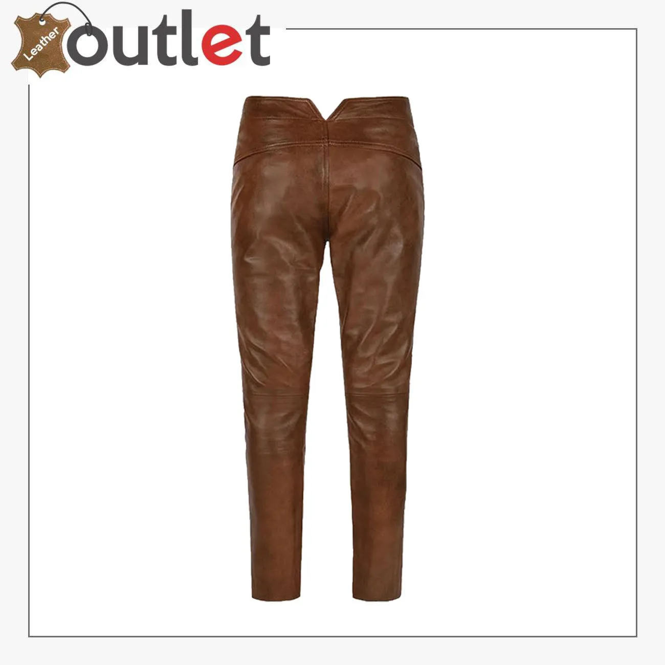 Mens Pure Brown Leather Pant