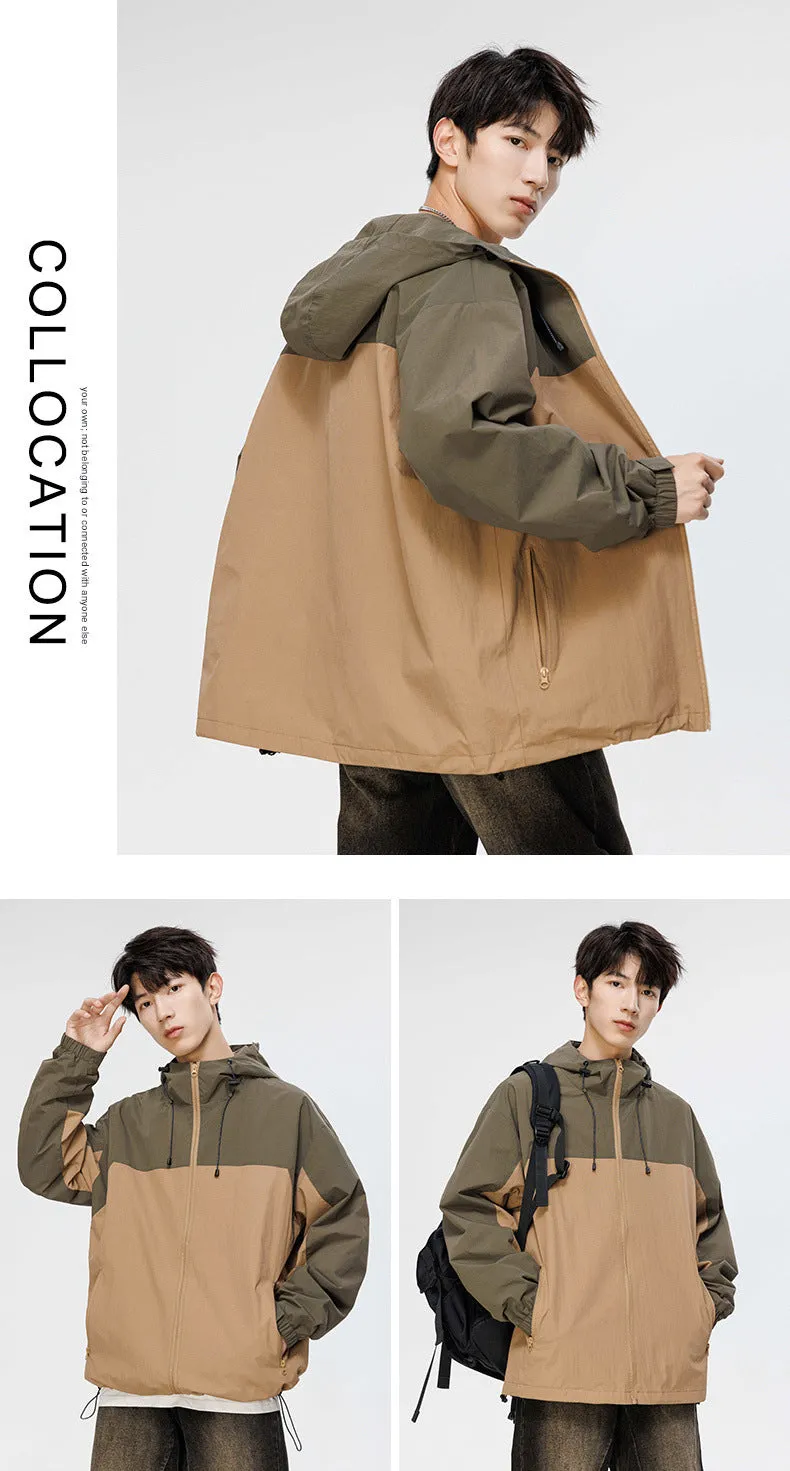 Men's Waterproof Colorblock Jacket