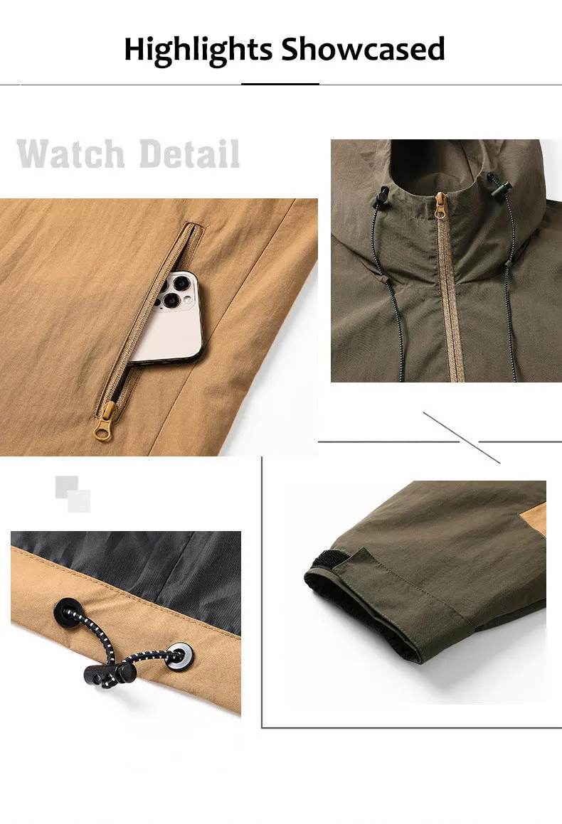 Men's Waterproof Colorblock Jacket