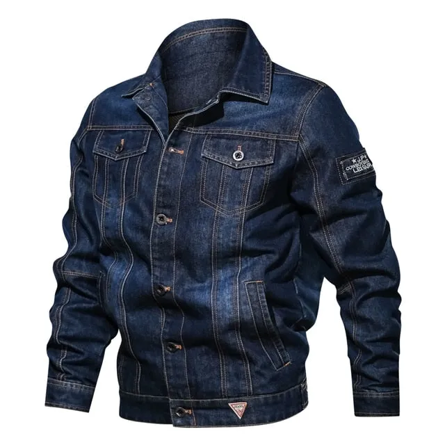 Men's Winter Denim Jacket Parkas Windproof