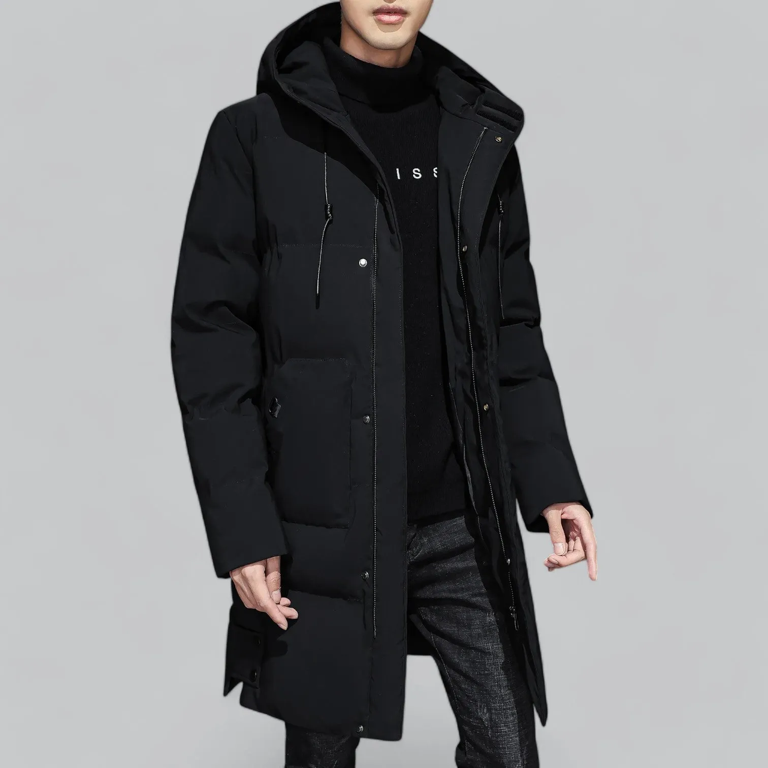 Men's Winter Long Coat Parka | Insulated, Waterproof, and Hooded Design for Cold Weather Protection