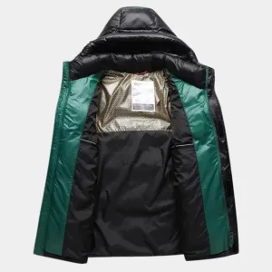 Men's Winter Warm Zippered Puffer Jacket | Hooded