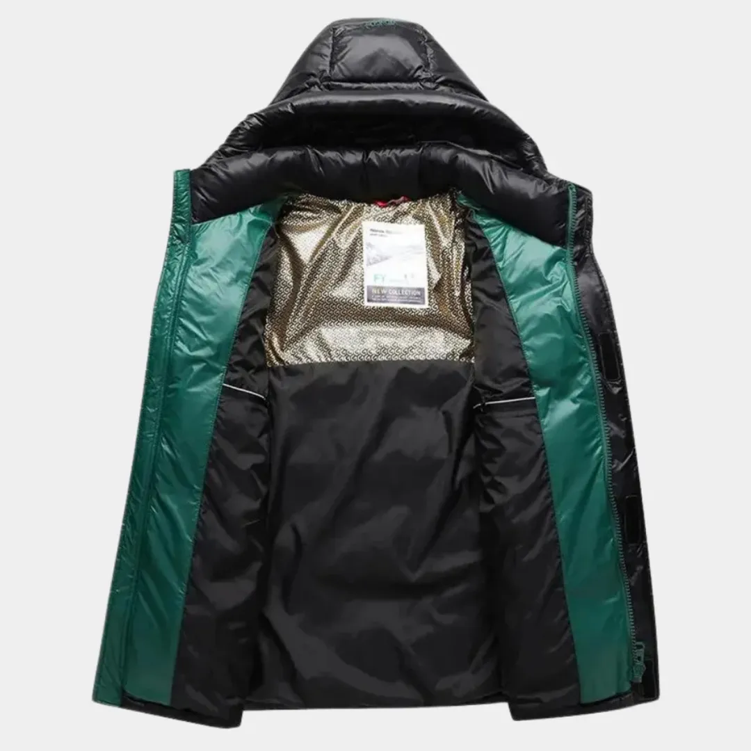 Men's Winter Warm Zippered Puffer Jacket | Hooded