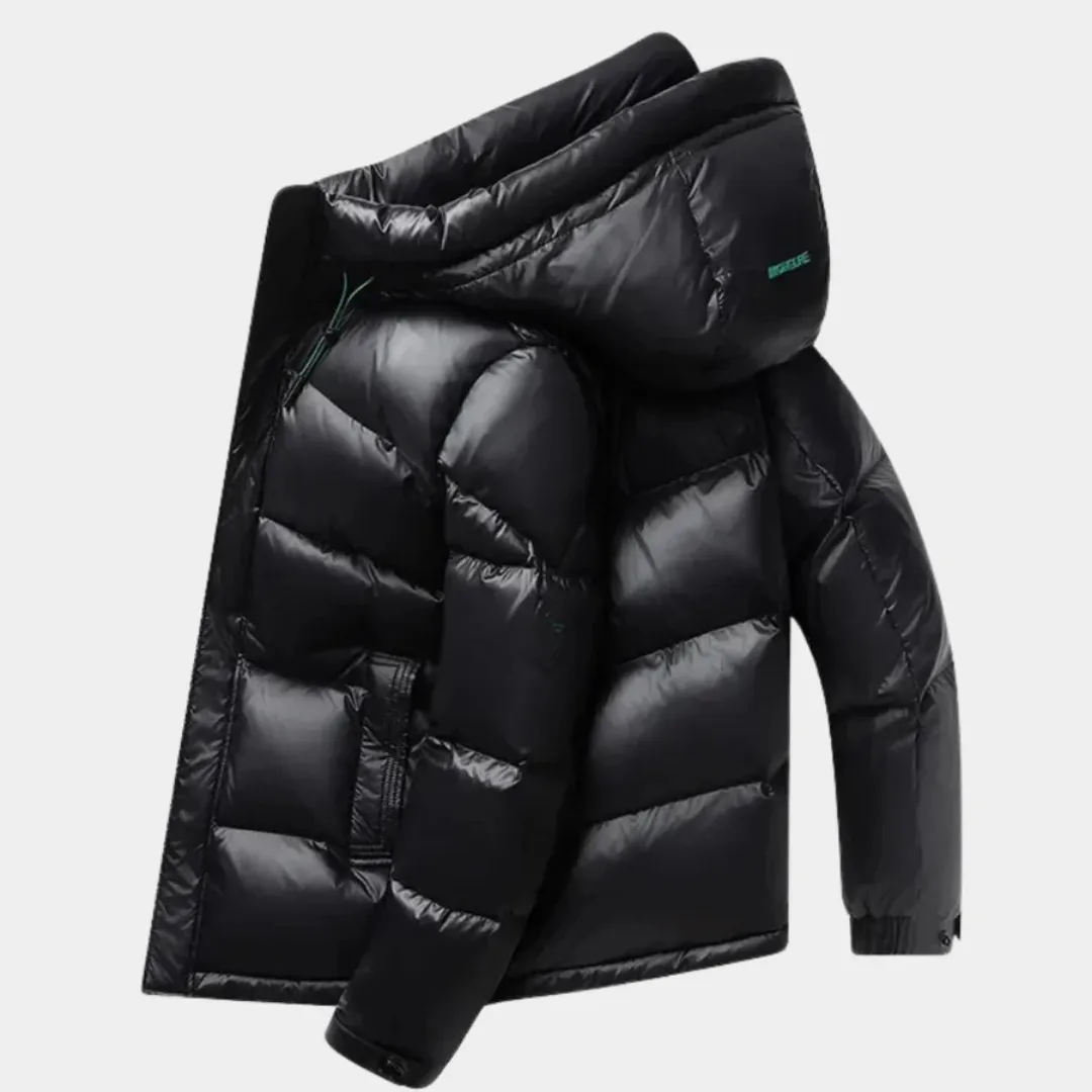 Men's Winter Warm Zippered Puffer Jacket | Hooded