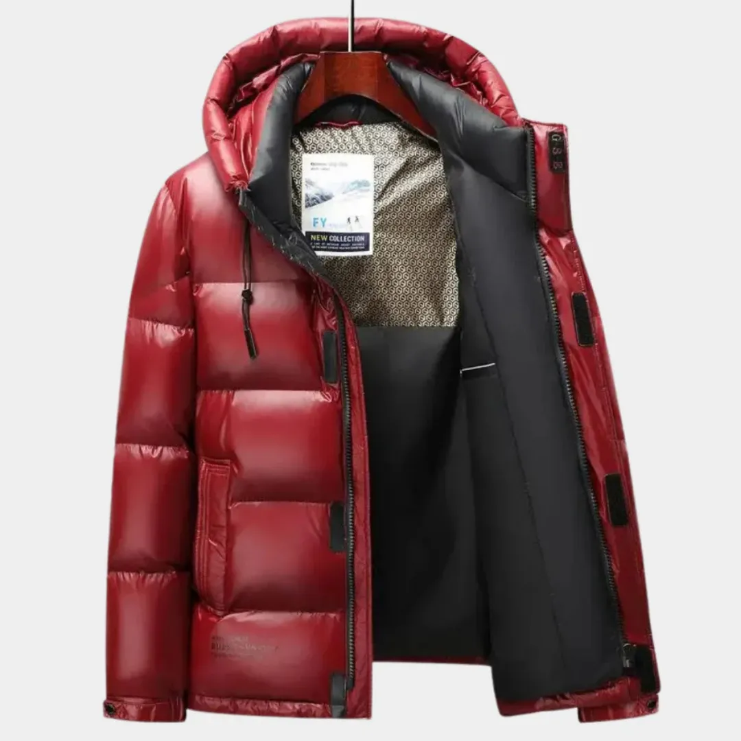 Men's Winter Warm Zippered Puffer Jacket | Hooded