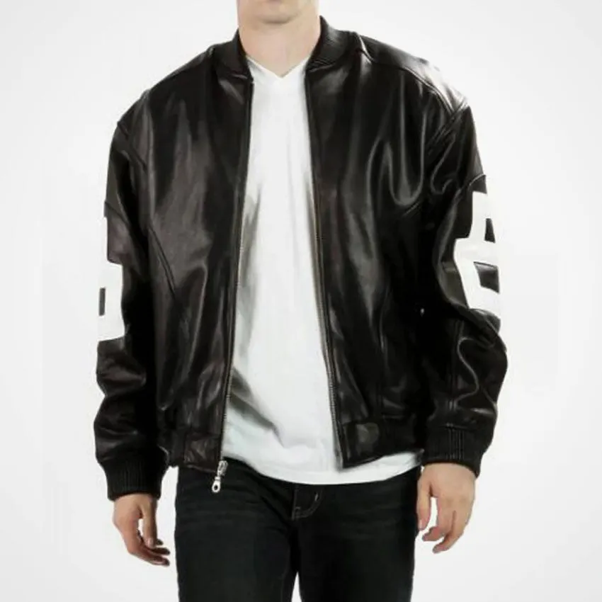 Michael Hoban 8 Ball Leather Bomber Jacket