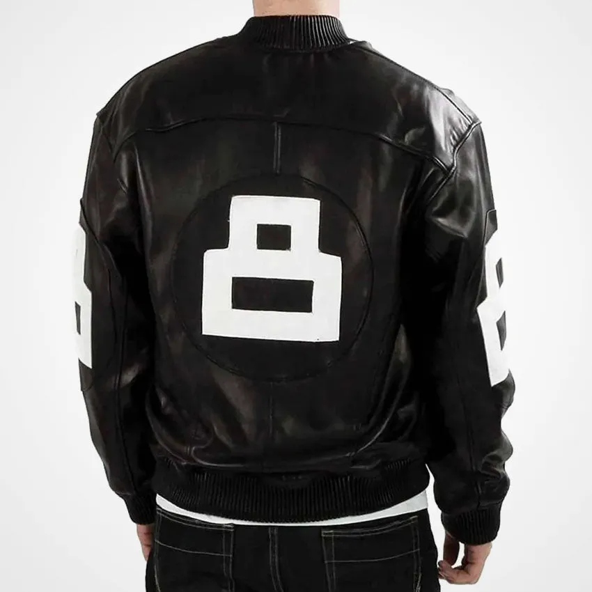 Michael Hoban 8 Ball Leather Bomber Jacket