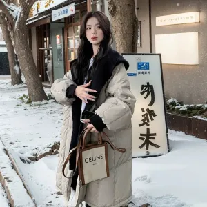 Mid-Length White Duck Down Jacket