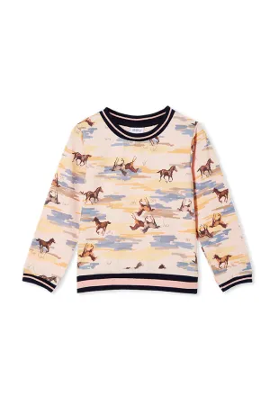Milky | Horses Lightweight Long Sleeve Top | Sizes 2-7