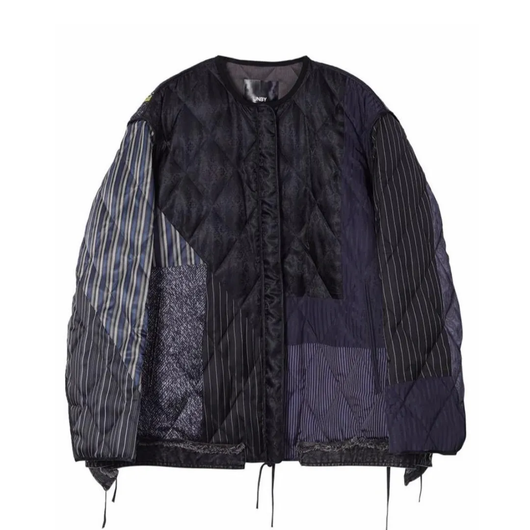 Mixed Media Down Bomber Jacket - Shadow