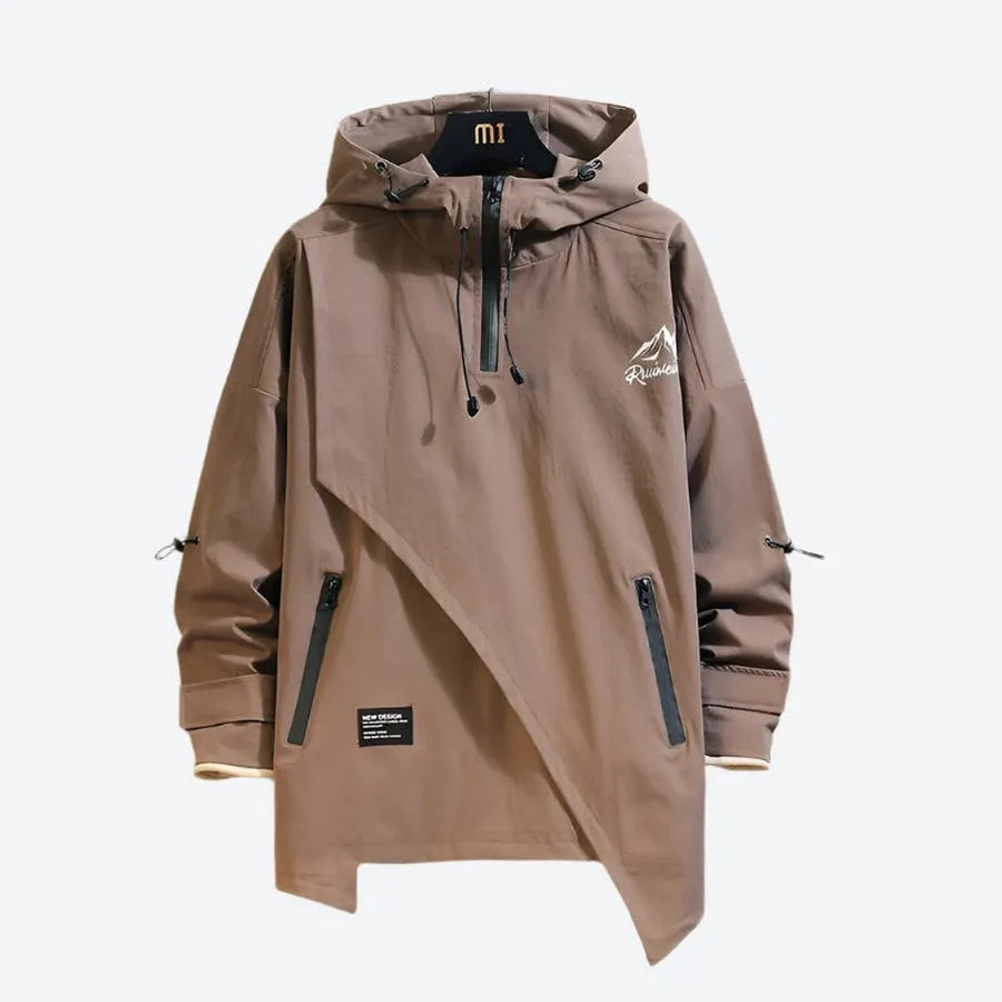 Modern Asymmetrical Hooded Outdoor Jackets