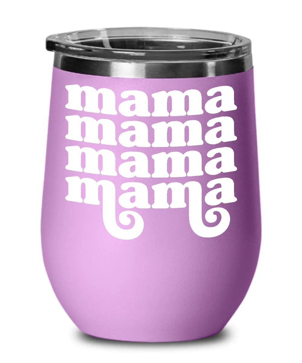 Mom Retro Insulated Wine Tumbler 12oz Travel Cup