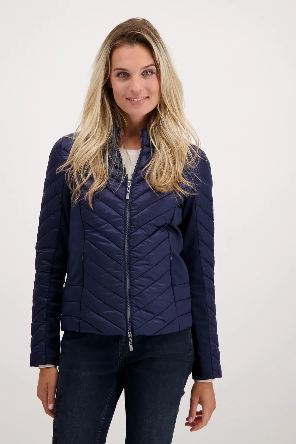 Monari Quilted Jacket With Neoprene Insert M806697